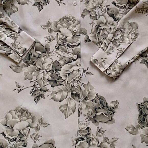 Josephine Chaus Semi-Sheer Floral Print Blouse Size 6 - Picture 11 of 11